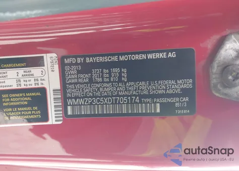 2013 Mini Convertible Cooper S из США, поврежденный, VIN WMWZP3C5XDT705174